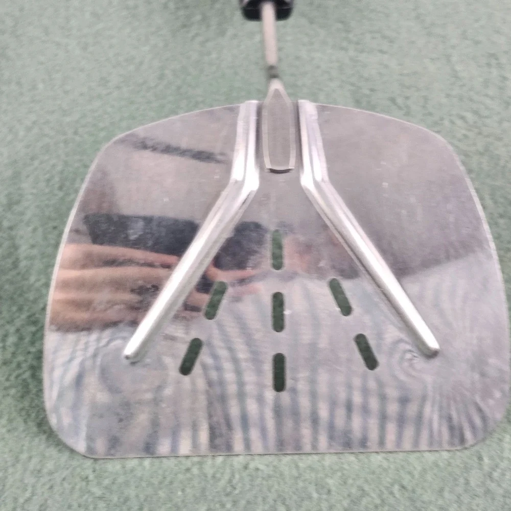 Foley Stainless Steel Slotted Turner Spatula Black Plastic Handle MPLS